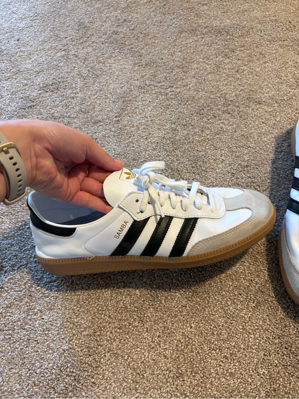 adidas Samba Leather Sneakers - White, Black, Gum